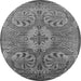 Round Oriental Gray Industrial Rug, urb2146gry