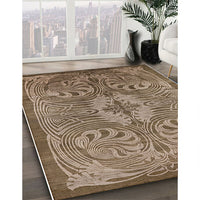 Mid-Century Modern Camel Brown Oriental Rug, urb2146