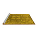 Sideview of Machine Washable Oriental Yellow Industrial Rug, wshurb2146yw