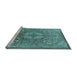 Sideview of Machine Washable Oriental Light Blue Industrial Rug, wshurb2146lblu