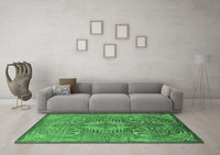 Machine Washable Oriental Emerald Green Industrial Rug, wshurb2146emgrn