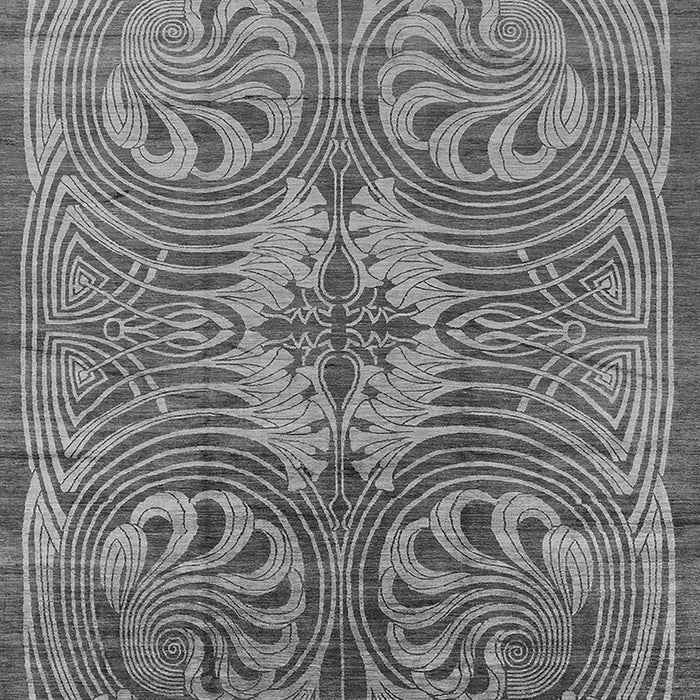 Machine Washable Oriental Gray Industrial Rug, wshurb2146gry