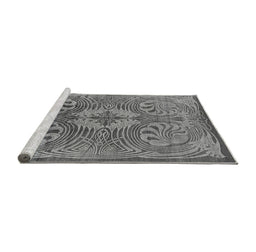 Sideview of Machine Washable Oriental Gray Industrial Rug, wshurb2146gry