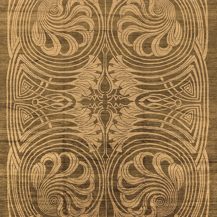 Machine Washable Oriental Brown Industrial Rug, wshurb2146brn