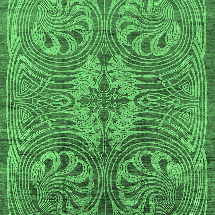 Machine Washable Oriental Emerald Green Industrial Area Rugs, wshurb2146emgrn