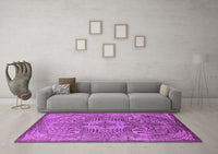 Machine Washable Oriental Purple Industrial Rug, wshurb2146pur