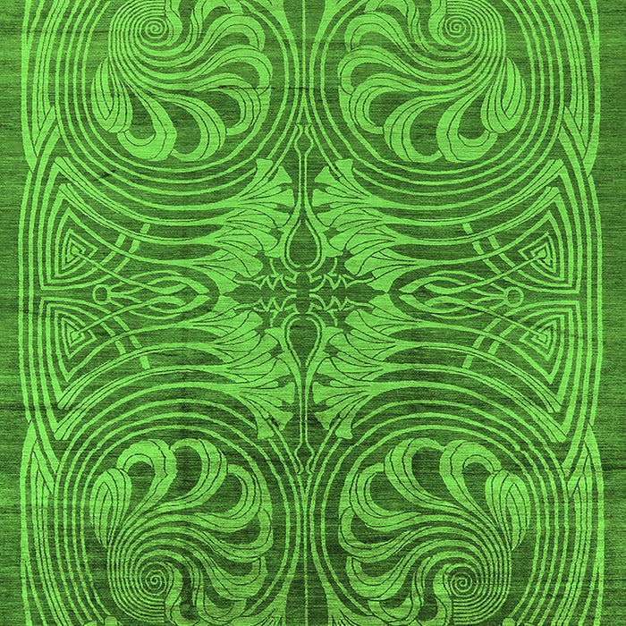 Machine Washable Oriental Green Industrial Area Rugs, wshurb2146grn
