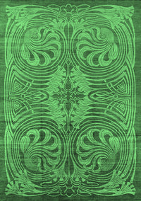 Oriental Emerald Green Industrial Rug, urb2146emgrn