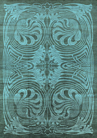 Oriental Light Blue Industrial Rug, urb2146lblu