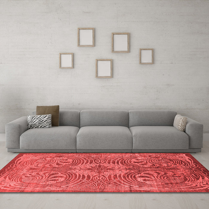 Industrial Red Washable Rugs