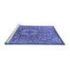 Sideview of Machine Washable Oriental Blue Industrial Rug, wshurb2146blu