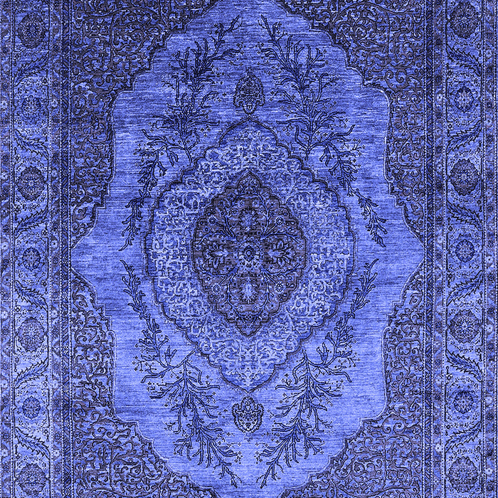 Machine Washable Oriental Blue Industrial Rug, wshurb2147blu