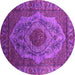 Round Oriental Pink Industrial Rug, urb2147pnk