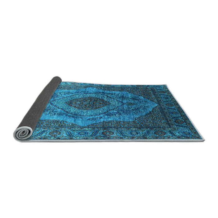 Sideview of Oriental Light Blue Industrial Rug, urb2147lblu