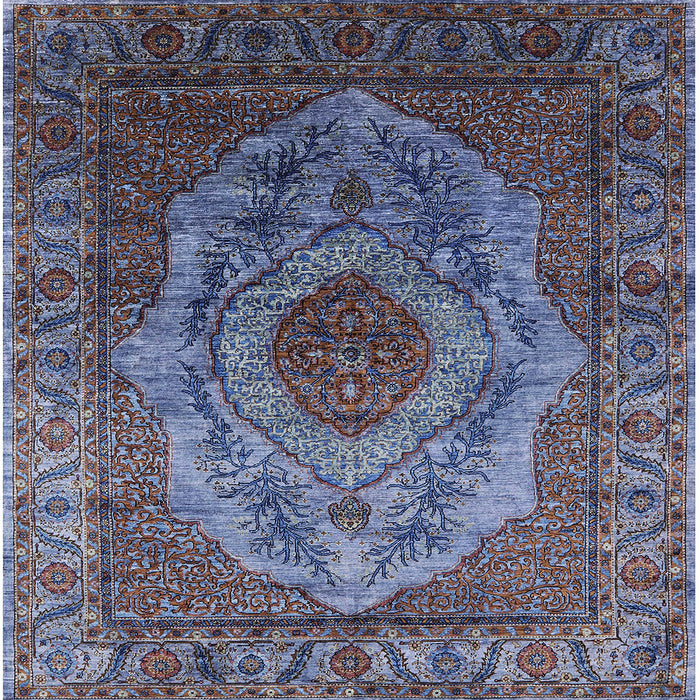 Square Machine Washable Industrial Modern Plum Purple Rug, wshurb2147