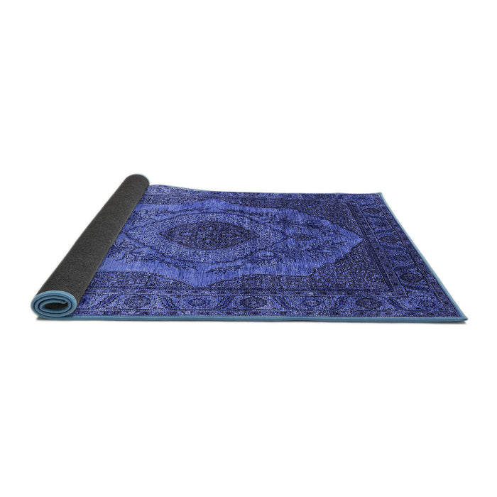 Sideview of Oriental Blue Industrial Rug, urb2147blu