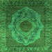 Square Oriental Green Industrial Rug, urb2147grn