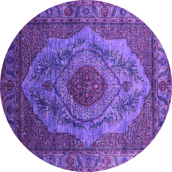 Round Oriental Purple Industrial Rug, urb2147pur