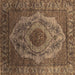 Square Oriental Brown Industrial Rug, urb2147brn