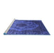 Sideview of Machine Washable Oriental Blue Industrial Rug, wshurb2147blu