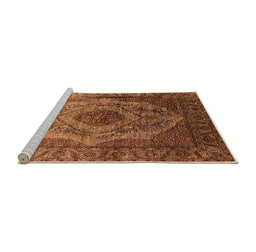 Sideview of Machine Washable Oriental Orange Industrial Area Rugs, wshurb2147org