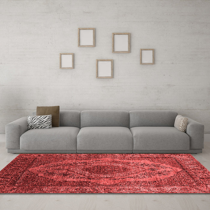 Industrial Red Washable Rugs