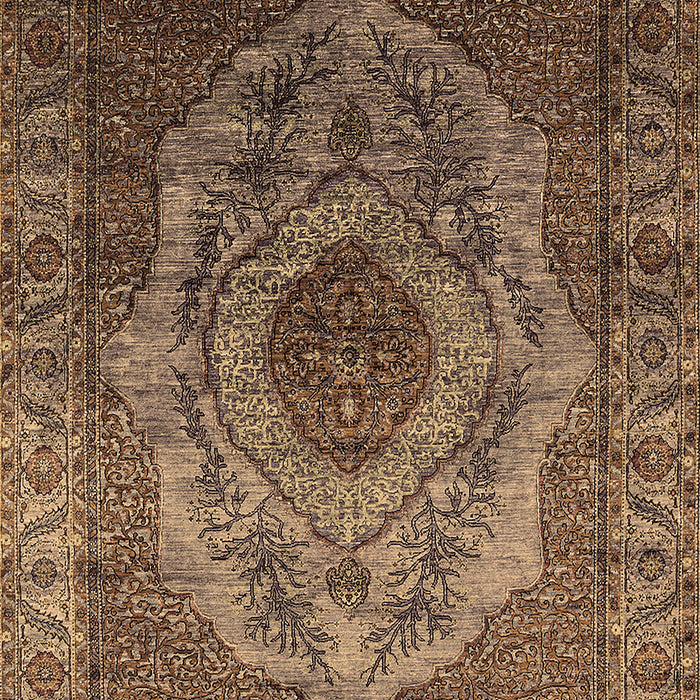 Machine Washable Oriental Brown Industrial Rug, wshurb2147brn