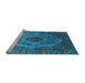 Sideview of Machine Washable Oriental Light Blue Industrial Rug, wshurb2147lblu