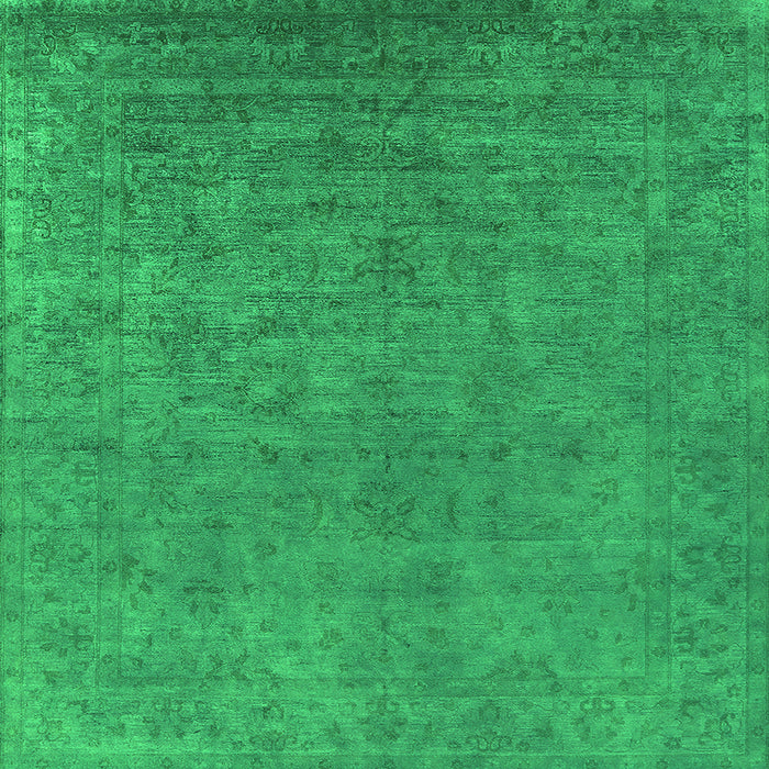 Square Machine Washable Oriental Green Industrial Area Rugs, wshurb2148grn