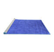 Sideview of Machine Washable Oriental Blue Industrial Rug, wshurb2148blu