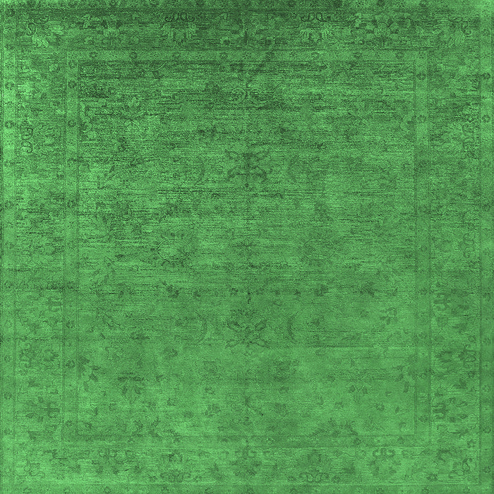 Square Machine Washable Oriental Emerald Green Industrial Area Rugs, wshurb2148emgrn