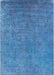 Machine Washable Industrial Modern Blue Rug, wshurb2148