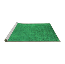 Sideview of Machine Washable Oriental Green Industrial Area Rugs, wshurb2148grn