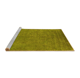 Sideview of Machine Washable Oriental Yellow Industrial Rug, wshurb2148yw