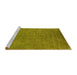 Sideview of Machine Washable Oriental Yellow Industrial Rug, wshurb2148yw