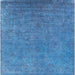 Square Machine Washable Industrial Modern Blue Rug, wshurb2148