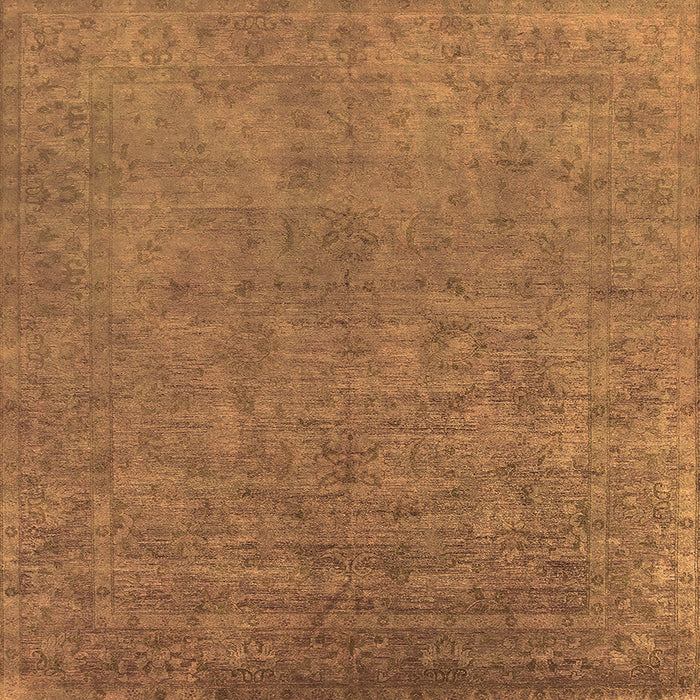 Square Oriental Orange Industrial Rug, urb2148org