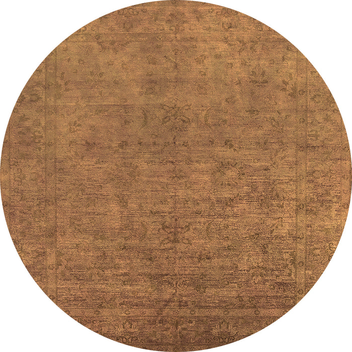 Round Oriental Orange Industrial Rug, urb2148org