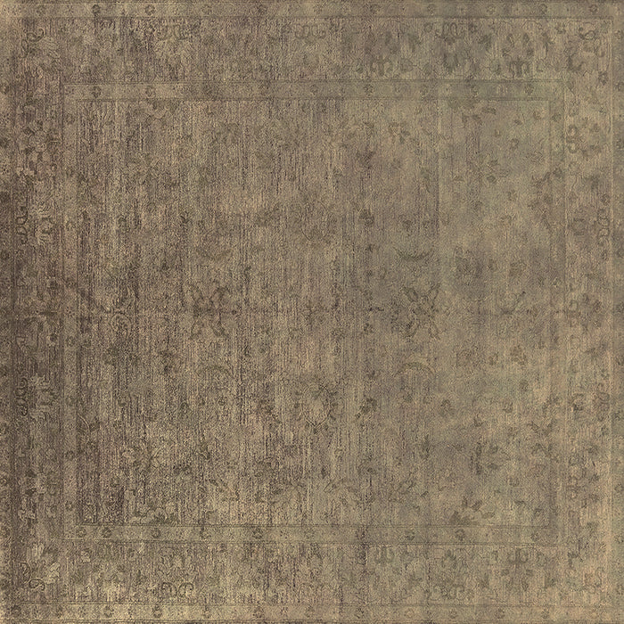 Square Machine Washable Oriental Brown Industrial Rug, wshurb2148brn