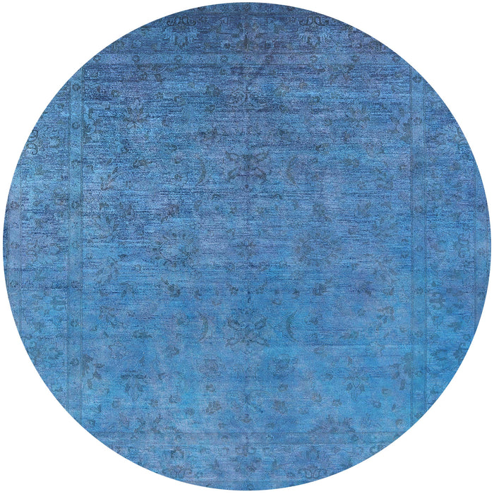 Round Mid-Century Modern Oriental Rug, urb2148