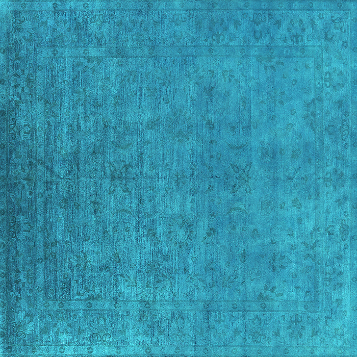 Square Oriental Turquoise Industrial Rug, urb2148turq