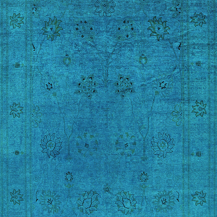 Machine Washable Oriental Turquoise Industrial Area Rugs, wshurb2149turq