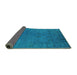 Sideview of Oriental Turquoise Industrial Rug, urb2149turq