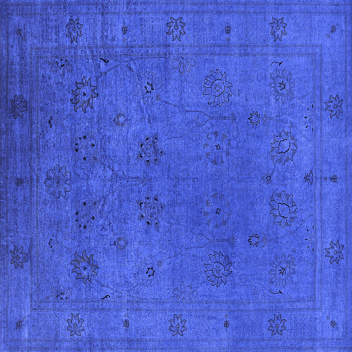 Square Oriental Blue Industrial Rug, urb2149blu