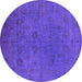 Round Oriental Pink Industrial Rug, urb2149pnk