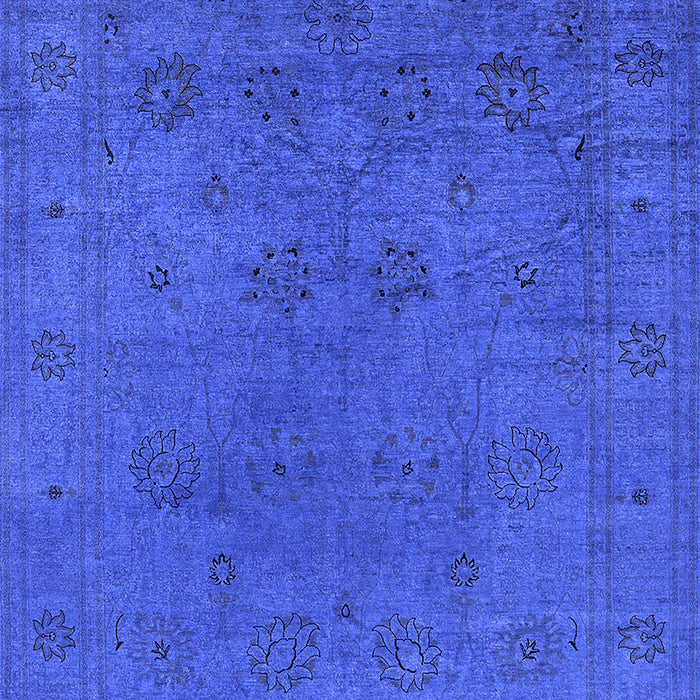 Machine Washable Oriental Blue Industrial Rug, wshurb2149blu