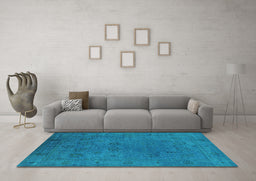 Machine Washable Oriental Turquoise Industrial Area Rugs in a Living Room,, wshurb2149turq
