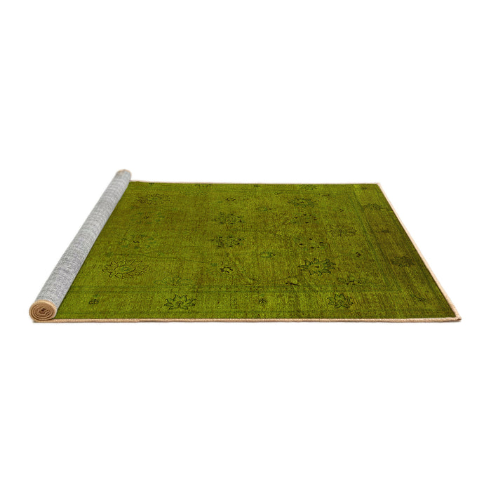 Sideview of Machine Washable Oriental Yellow Industrial Rug, wshurb2149yw