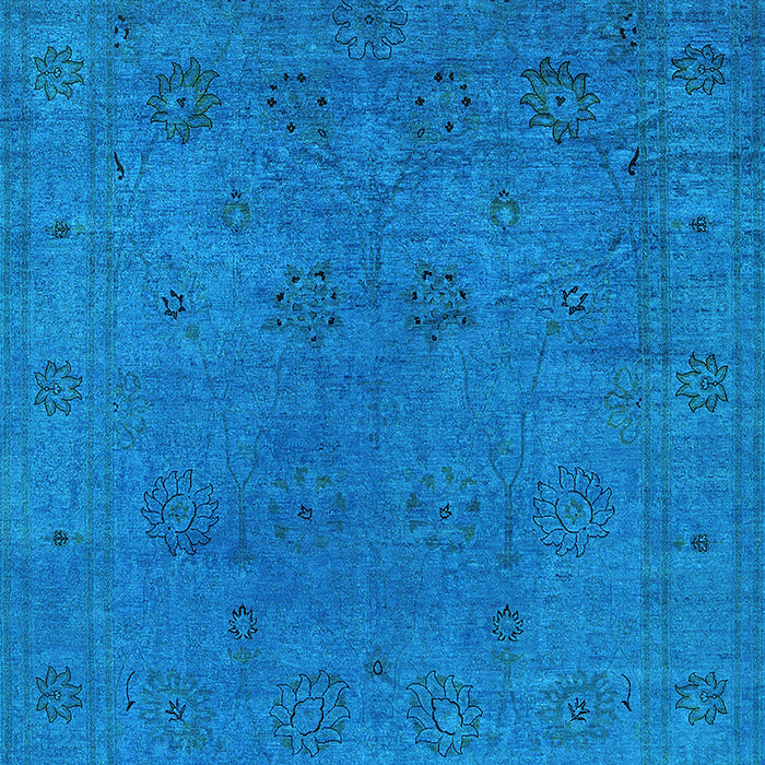 Machine Washable Oriental Light Blue Industrial Rug, wshurb2149lblu