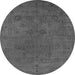 Round Oriental Gray Industrial Rug, urb2149gry